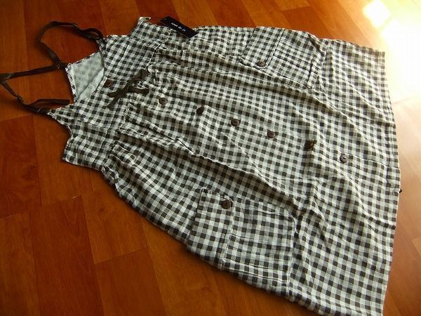 ★新品*span de jc*チェック柄*麻リネン*ワンピース*ナチュラル*M