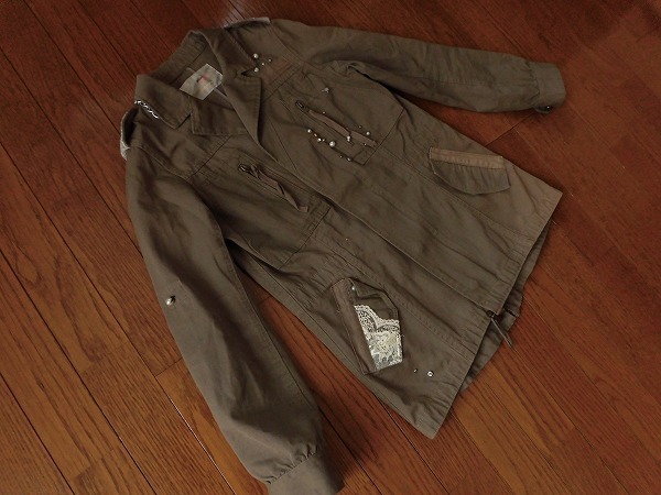 ★snidelスナイデル*レース*ビジュー*モッズコート*ジャケット*F x