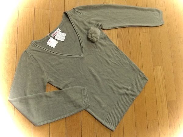 ★新品*ア-ベーセーアンフェイス abc une face*Vネック*ニット M B