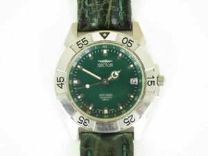 SECTOR NO LIMITS Sector men's wristwatch quarts ADV2500 green face stylish silver color × green D14