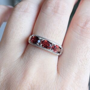 天然石 ワインレッドガーネットのリング(番号A2952)