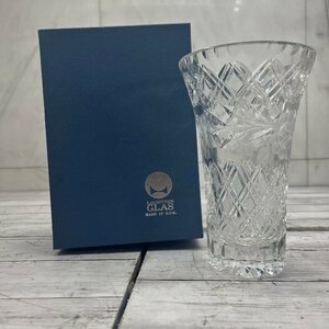 ＝M＝ LAUSITZER GLAS MADE IN GDR 花瓶　クリスタルグラス ドイツ製 アンティーク ドイツラウジッツァー 箱付き ＝B-230916
