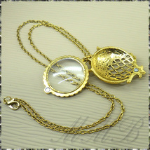 [PENDANT NECKLACE] Vintage Magnifier Glass ヴィンテージ 虫眼鏡 老眼鏡 拡大ルーペ レンズ ペンダント ネックレス フクロウ【送料無料】_画像2