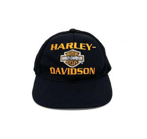 1990s HARLEY-DAVIDSON×FLEXFIT 6-Panel cap Black ハーレーダビッドソン フレックスフィット キャップ バイク ブラック 黒 オールド