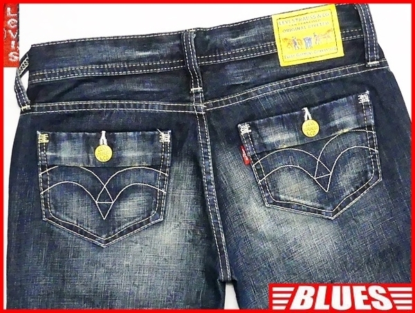 即決★リーバイス★W29 イエローパッケージ ジーンズ Levis メンズ フラップポケット風 デニム パンツ ボトムス 鬼ひげ ローライズ