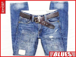 即決★リーバイス505★W30 ハードダメージ加工 ジーンズ Levis メンズ パッチワーク スキニー デニム スリムストレート ボトムス パンツ