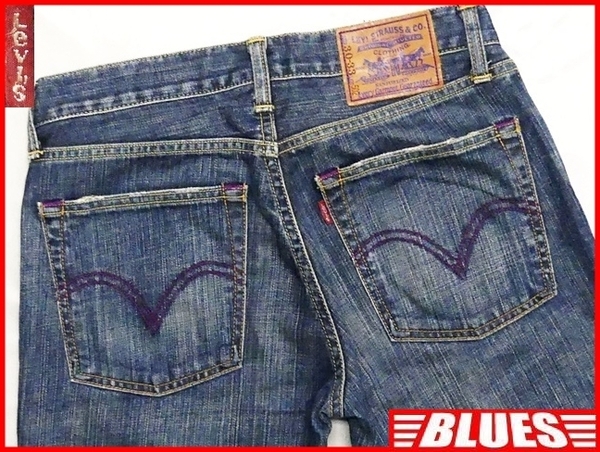 即決★リーバイス502★W30 パープルパッケージ ジーンズ Levis メンズ 限定 パッチ デニム ローライズ 鬼ひげ ヒゲ 髭 パンツ ボトムス