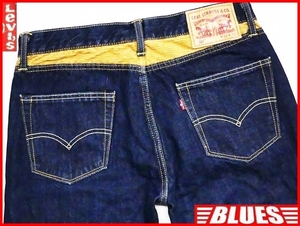 即決★リーバイス504★W32 濃紺 コーデュロイ切替し ジーンズ Levis メンズ 限定 デニム 裾チェック パンツ ボトムス