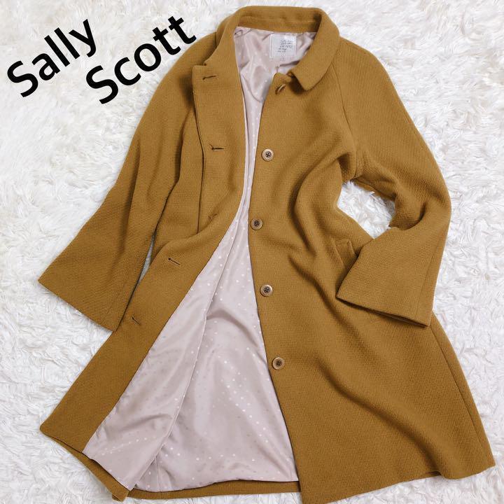 サリースコット Sally Scott レインコート まち針柄 ブラウン Mサイズ