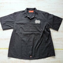 A960 ワーク シャツ Dickies 半袖 アメリカ 古着 3XL バック プリント 前後 醸造 所 ウイスキー カクテル 蒸留 スパナ プラグ レストラン x_画像3