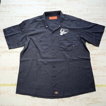 A974 ワーク シャツ Dickies 半袖 アメリカ 古着 2XL バック プリント 前後 ビール 工場 ビア 地 会社 企業 スタッフ ユニフォーム XXL 3L_画像3