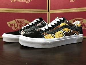 23.5cm VANS ヴァンズ OLD SKOOL オールドスクール ANIMAL CHECKERBORD TORTO BLACK 犬