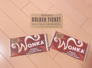 ウォンカチョコ　ウィリーウォンカ　チャーリーとチョコレート工場　レプリカ　ゴールデンチケット　wonka chocolate 