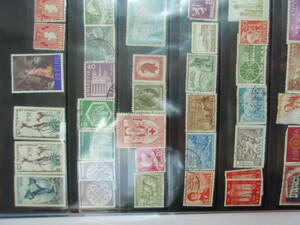 外国切手(使用済)収録アルバム　４５年以上の歳月をかけ収集した世界中の珍しい貴重な切手。ホルダーブックだけでも1200円