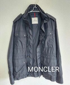 ~MONCLER~ ミリタリージャケット サイズ 2(日本サイズ L相当)　モンクレール　黒　ブラック　希少！