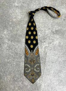  rare masterpiece beautiful goods Gianni Versace 90s vintagepeiz Lee total pattern necktie silk 100% Gianni Versace Vintage Italy made ITALY