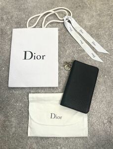 希少 Christian Dior iPhone 6 / 6s 手帳型 レザー ケース クリスチャンディオール ディオール 本革 チャーム 付き カバー ブラック ピンク