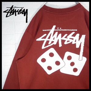 《STUSSY(ステューシー)》裏起毛　ダイスロゴ　スウェット　オレンジ