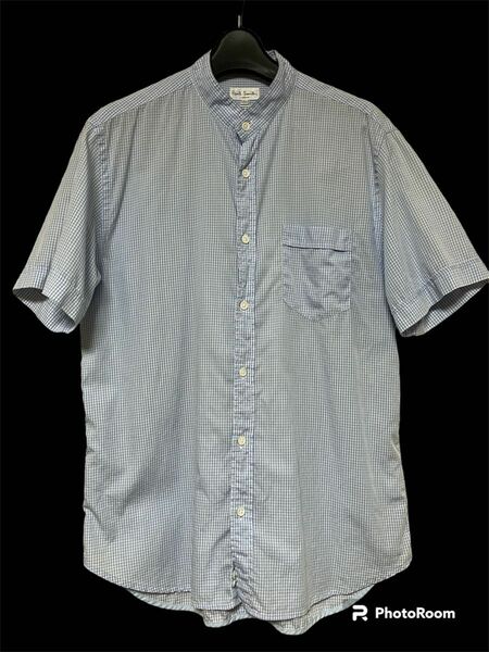 【Ｌサイズ】ポールスミス ギンガムチェック柄 スタンドカラーシャツ 半袖シャツ