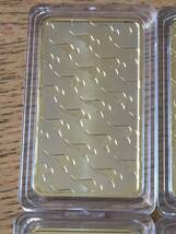 Z12)海外スイス、アメリカ等の1オンス、1Troy Ounce 四方形金貨バー FINE GOLD豪華4枚セット　磁石につかない_画像7