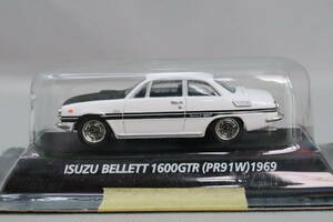  Konami out of print famous car collection Isuzu Bellett 1600 GTR(PR91W)1969 white 1/64 scale 