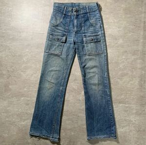 1スタ　1円スタート　70s ブッシュパンツ Levi''s デニムパンツ ジーンズ ヴィンテージ古着 42TALON フレアパンツ　フレアデニム　モード