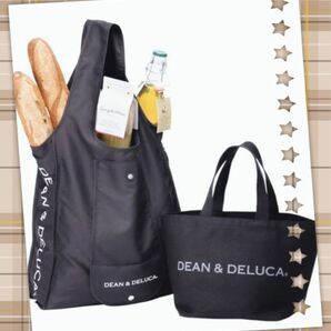 【目玉商品】【新品・未使用】送料無料　DEAN＆DELUCA ショッピングバッグとトートバッグSサイズブラックの2個セット