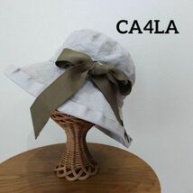 CA4LA カシラ LAUNDRY RIBBON ツバ広 ハット ベージュ_画像1