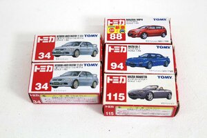 ■現状品■ まとめ 赤箱 トミカ 34/34/88/94/115 5点セット 青TOMY　三菱 ランサー/マツダ MPV/RX-7/ロードスター　箱傷み (2732823)