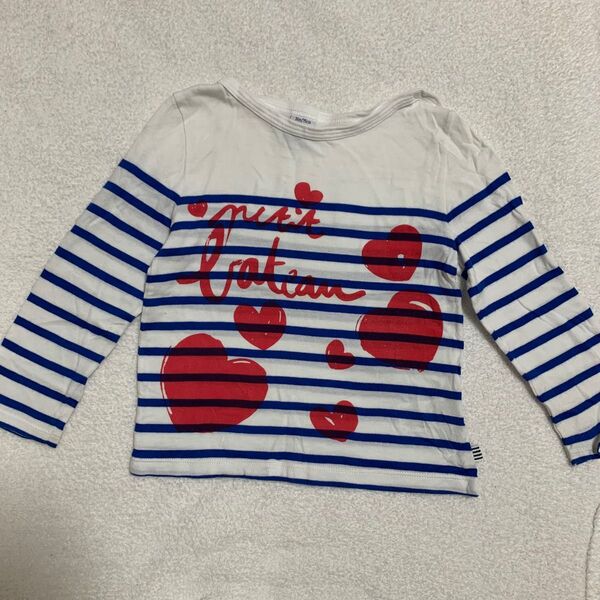 プチバトー★ボーダー&ハート長袖Tシャツ