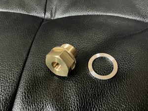 ZRX400 ZRX 2 油温 センサー 取り出し アダプター ヨシムラ プログレス2 アクティブ 油温計 真鍮製 PT1/8 ZZR400 ZR400E ZR400F ZX400N