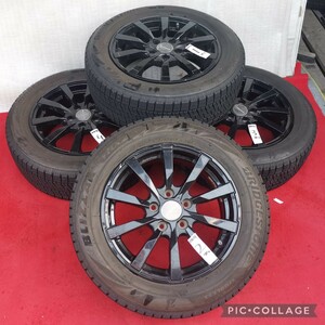 EURO TECH アルミ16インチ 6.5J +48 5穴 112 ハブ径57.1スタッドレスタイヤ付きブリヂストンBLIZZAK VRX2　205/60R16 ゴルフトゥーランなど