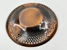 純銅製　枝梅　茶托5客揃　径12cm / 金属工芸品　茶器　茶道具【RK44】_画像9