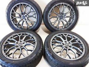 美品！ レアマイスター LMSPORT LM55M LM-55M 17インチ 7.5J +53 5穴 5H PCD100 B/S 225/50R17 ホイール タイヤ 4本 プリウス CT200H