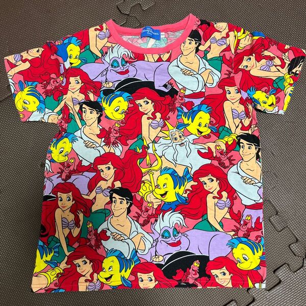 ディズニー 公式 Tシャツ アリエル 150cm 総柄 リトルマーメイド