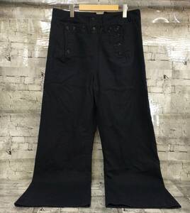 70s US NAVY アメリカ軍 Melton Wool Sailor Pants ウール セーラーパンツ 一部ボタン欠損 サイズ38L ネイビー 店舗受取可