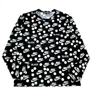 NIKE × BLACK COMME des GARCONS ナイキ コムデギャルソン 長袖 Tシャツ 1D-T103 メッシュ ブラック ドメスティック サイズXL