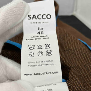 SACCO ザッコ Napoli ホップサックジャケット サイズ48 メンズ ブラウン 茶色 ウールジャケット テーラードジャケット 裏地無し ジャケットの画像5