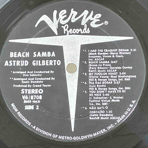 【LP】アストラッド・ジルベルト Beach Samba V6-8708の画像5