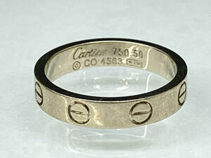 カルティエ【Cartier】ラブリング ミニラブリング K18WG 750刻印 ホワイトゴールド 指輪 約10号 総重量4.0g 箱付き 現状品