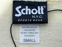 SCHOTT BROS. ショット 半袖Tシャツ S イエロー 黄色 コットン 綿 ロゴ刺繍 星条旗 アメリカ国旗 ほつれ加工 タグ付き_画像3