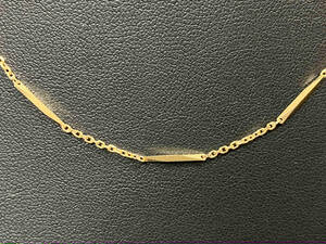 K18 ネックレス 40cm 3.8g 幅0.1cm 切り子チェーン プリンセス 引き輪