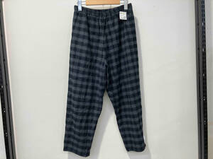 DANTON ダントン WOOL FLANNEL EASY PANTS ウールフランネル イージーパンツ JD-2540 FDT 38 チェック柄 日本製 ロゴパッチ ドローコード