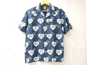 HUMAN MADE HEART ALOHA SHIRT ヒューマン メイド ハート アロハ シャツ Mサイズ ハート柄 ブルー