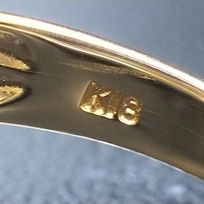 K18 18金 YG ダイヤモンド デザイン リング 指輪 イエローゴールド 2.2g D0.1ct #9.5 店舗受取可の画像4