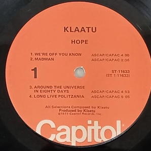 【LP】klaatu HOPE ST-11633の画像4