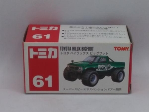 現状品 トミカ No.61 トヨタ ハイラックス ビッグフット 緑 黒シート 18BGRホイール 黒ロールバー 赤箱 ロゴ青字 中国製 トミー