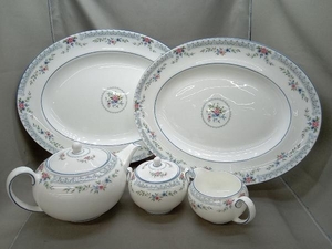 WEDGWOOD ROSEDALE/大皿2枚 シュガーポット1個 ティーポット1個 ミルククリーマー1個