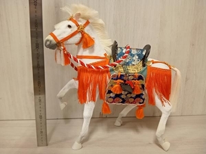 現状品 飾り馬　飾馬　白馬　置物　端午の節句　五月人形　こどもの日　馬人形　京人形