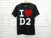 D-SQUARED2 ディースクエアード I love D2 Tシャツ 半袖 サイズXS ブラック 店舗受取可_画像1